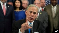 FILE - Texas Gov. Greg Abbott speaks after signing one of several public safety bills at the Texas Capitol in Austin, Texas, June 6, 2023. 