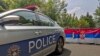 Kosovo Serbs block the street near the municipal building in the town of Zvecan, northern Kosovo, June 5, 2023. 