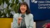FILE - Dr. Monica Bertagnolli speaks at the University of California, San Francisco’s cancer center in San Francisco, Oct. 7, 2022. President Joe Biden announced, May 15, 2023, that he plans to nominate Bertagnolli, a cancer specialist, to become director of the NIH.