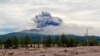 In this photo taken from AP video, provided by by the Institute of Volcanology and Seismology of the Far Eastern Branch of the Russian Academy of Sciences Aug. 18, 2024, the eruption of the Shiveluch volcano is seen on Russia's Kamchatka Peninsula.