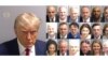 Bosangisami ya ba foto bomonisi Donald Trump, mokonzi ya kala ya Etats-Unis, na bato basusu 18 baundami koluka kobongola bilembo bya maponami ma 2020 bozwami na boloko bokolo ya Altanta, na Goergie, 24 sanza ya mwambe 2023.