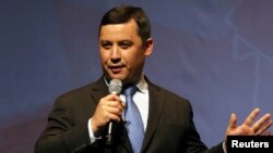 FILE - Member of Parliament Michael Chong speaks at a Conservative Party of Canada debate in Toronto, April 26, 2017. A Canadian intelligence report in 2021 said there had been potential threats to Chong and his family involving Chinese diplomat Zhao Wei.