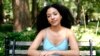 Juliana Pache poses for a photo in Washington Square Park in New York, July 16, 2024. 