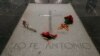 FILE - The tomb of Jose Antonio Primo de Rivera, founder of Spanish fascist party Falange, at the Valley of Cuelgamuros near Madrid, Nov. 18, 2022. On Monday, forensic scientists will begin the exhumation of 128 victims of the Spanish Civil War from the burial complex.