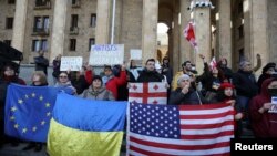 Митинг в Тбилиси в поддержку евроатлантической интеграции Грузии.