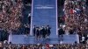 Athletes celebrate at the Champions Park, seen from the Eiffel Tower, at the 2024 Summer Olympics, in Paris, France, July 29, 2024.