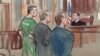 FILE - This May 31, 2001 photograph of an artist's drawing shows convicted U.S. spy Robert Hanssen inside the U.S. District Courthouse in Alexandria, Virginia, during Hanssen's arraignment on spying charges. 