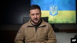 ယူကရိန်းသမ္မတ Volodymyr Zelenskyy. (ဧပြီ ၂၂၊ ၂၀၂၂)
