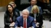 Le secretaire d'Etat américain Rex Tillerson lors du conseil de sécurité de l'ONU, à New York, le 15 decembre 2017.