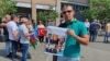Cəfər Mirzəyev Almaniyada aksiyada iştirak edir (Mənbə: Facebook) 