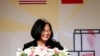 台湾总统蔡英文2018年8月12日过境美国时在洛杉矶美籍华人宴会上讲话。