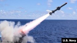 Архівне фото: Ракету "гарпун" запущено з американського корабля під час навчань в Тихому океані, 2019 рік (U.S. Navy photo by Fire Controlman Aegis 2nd Class Joshua Shafe)