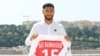 Youssef Ait-Bennasser pose avec le maillot de l'AS Monaco, Monaco, le 20 aout 2018