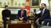 Tổng thống Hoa Kỳ Donald Trump, Tổng thống Ukraine Volodymyr Zelenskyy, Phó Tổng thống JD Vance (phải) tại Phòng Bầu dục của Nhà Trắng ở Washington, DC, ngày 28/2/2025.