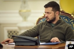 Presiden Ukraina Volodymyr Zelenskyy di Kyiv, Ukraina, 30 September 2022.