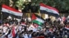 Mahasiswa Irak berkumpul selama aksi protes untuk mendukung warga Palestina di Gaza, di ibu kota Baghdad, 18 Oktober 2023. 