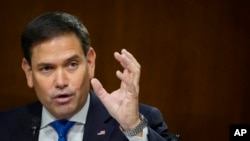 FILE - Sen. Marco Rubio, R-Fla., speaks during a Senate Foreign Relations Committee hearing, on Capitol Hill in Washington, Sept. 14, 2021.