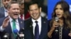 Kombinasi foto yang menunjukkan Anggota DPR Michael Waltz (dari kiri ke kanan), Senator Marco Rubio, dan Gubernur South Dakota Kristi Noem. (Foto: VOA)