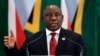 Le président sud-africain, Cyril Ramaphosa, lors d'une conférence de presse à l'issue du sommet des BRICS à Johannesburg, le 27 juillet 2018.