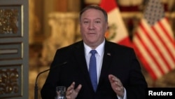 အမေရိကန် နိုင်ငံခြားရေး ဝန်ကြီး Mike Pompeo (ဧပြီ၊ ၁၃၊ ၂၀၁၉)