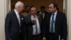 FILE - U.N. special envoy for Syria Staffan de Mistura and Ahmed Beri, chief of staff of the Free Syrian Army, attend the round on Syria peace talks in Astana, Kazakhstan, July 5, 2017.