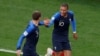 Kylian Mbappé après son but contre le Pérou, lors du Mondial 2018, Russie, le 21 juin 2016.