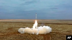 Запуск російської ракети «Іскандер-К» під час військових навчань на полігоні в Росії. Russian Defense Ministry Press Service via AP