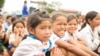 Indigenous children studying at “Yeun Jas Primary School” in a remote area in Ratanakiri province, December 12, 2016. (Hean Socheata/ VOA Khmer)