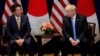 美国总统特朗普和日本首相安倍晋三在2019年6月大阪举行的G20峰会期间举行会谈