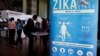 Material to prevent Zika infection by mosquitoes are displayed at the 69th World Health Assembly at the United Nations European headquarters in Geneva, Switzerland, May 23, 2016.