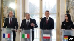 Beş büyük AB ülkesinin dışişleri bakanlarının Varşova'da yaptığı toplantının gündeminde Ukrayna, Amerikan seçimleri sonrasında transatlantik ilişkilerin geleceği ve Avrupa savunması vardı. 