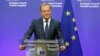 European Council President Donald Tusk briefs the media after Britain voted to leave the bloc, in Brussels, Belgium, June 24, 2016.