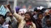 Des manifestants se sont rassemblés pour protester contre l'injuste redistribution de la richesse à Addis Ababa, en Ethiopie, le 6 août 2016.